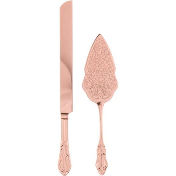 Cake Knife & Server Set, Rose Gold Cake Cutting Sets for Wedding, Anniversary - Picture 7 of 7